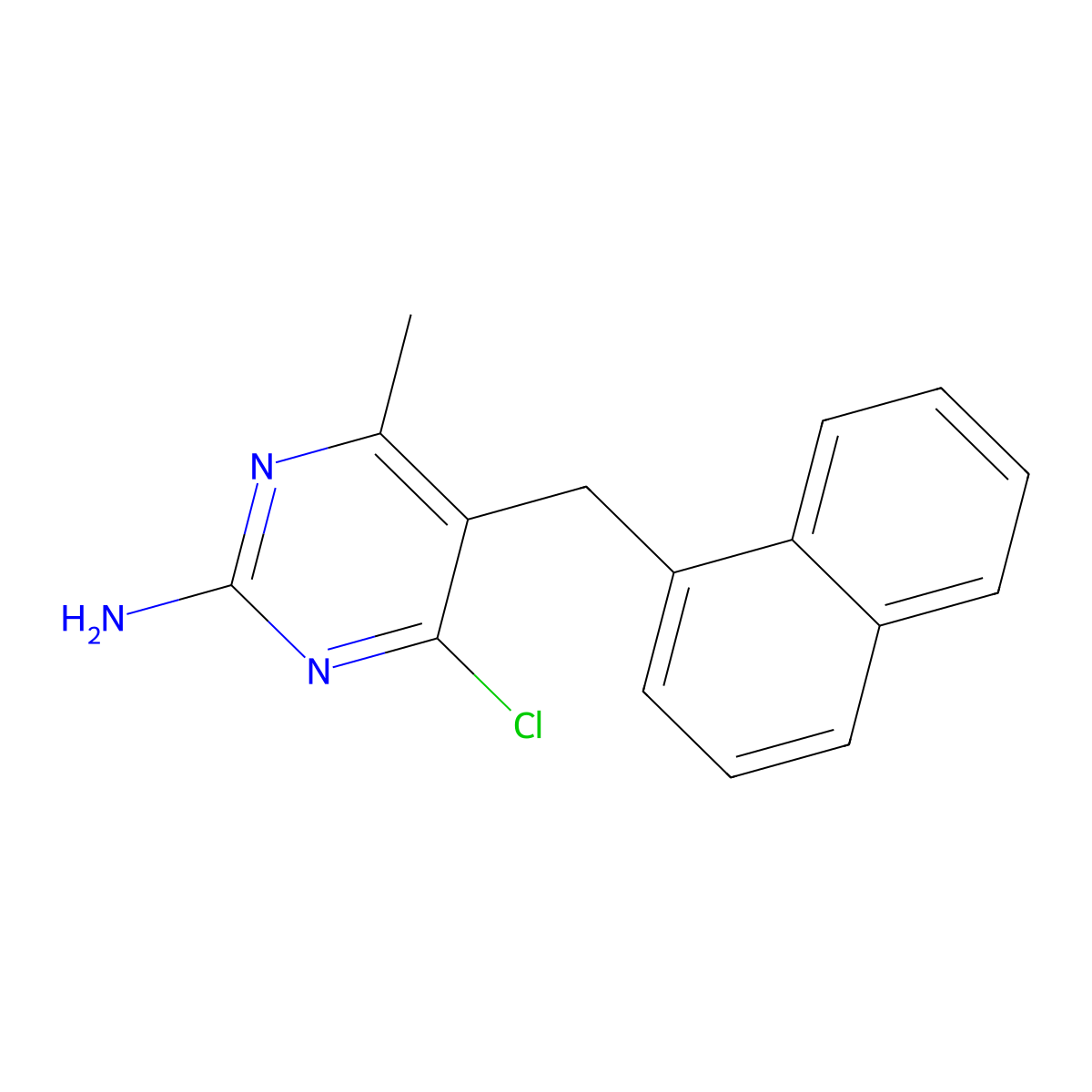 4-Chloro-6-methyl-5-(naphthalen-1-ylmethyl)pyrimidin-2-amine molecular structure, CAS 500157-97-1
