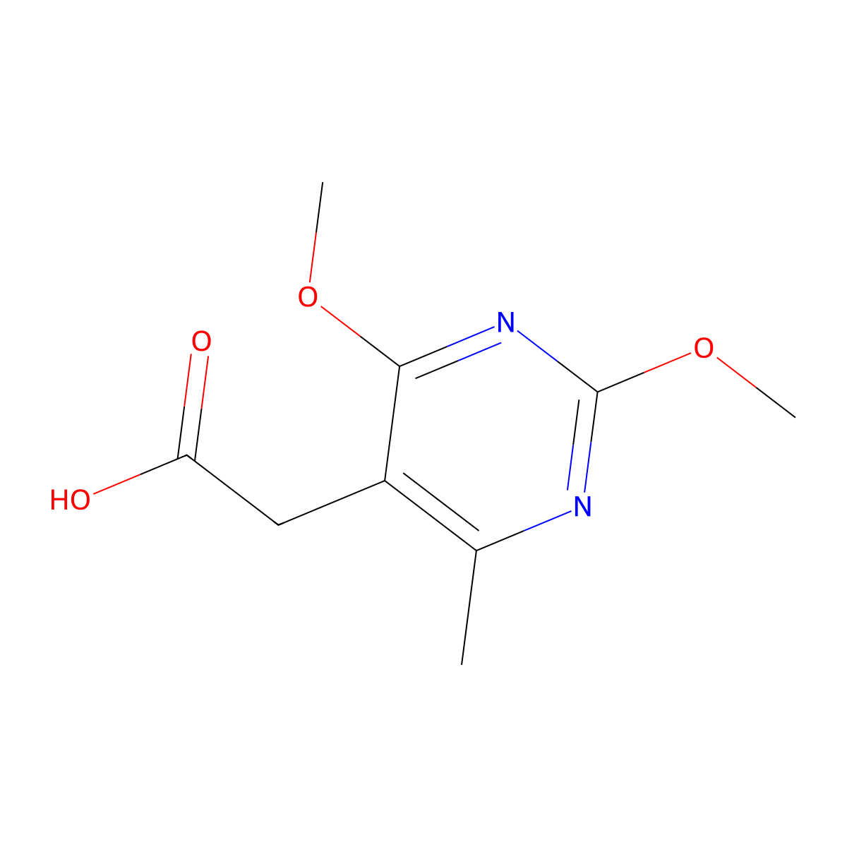 (2,4-Dimethoxy-6-methyl-pyrimidin-5-yl)-acetic acid molecular structure, CAS 500159-48-8