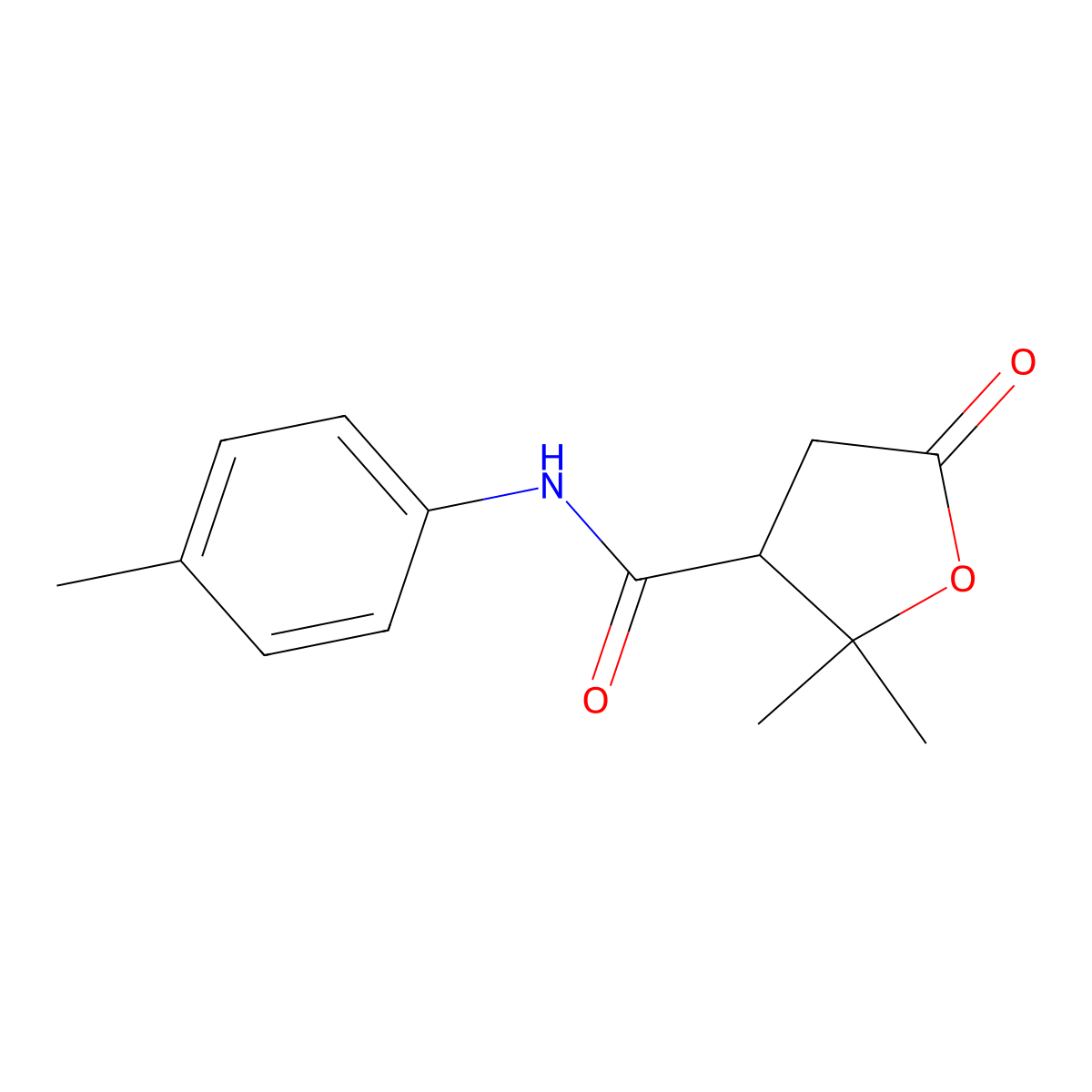 2,2-dimethyl-N-(4-methylphenyl)-5-oxooxolane-3-carboxamide molecular structure, CAS 500160-32-7