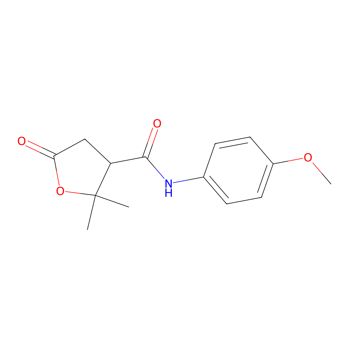 N-(4-methoxyphenyl)-2,2-dimethyl-5-oxooxolane-3-carboxamide molecular structure, CAS 500160-34-9