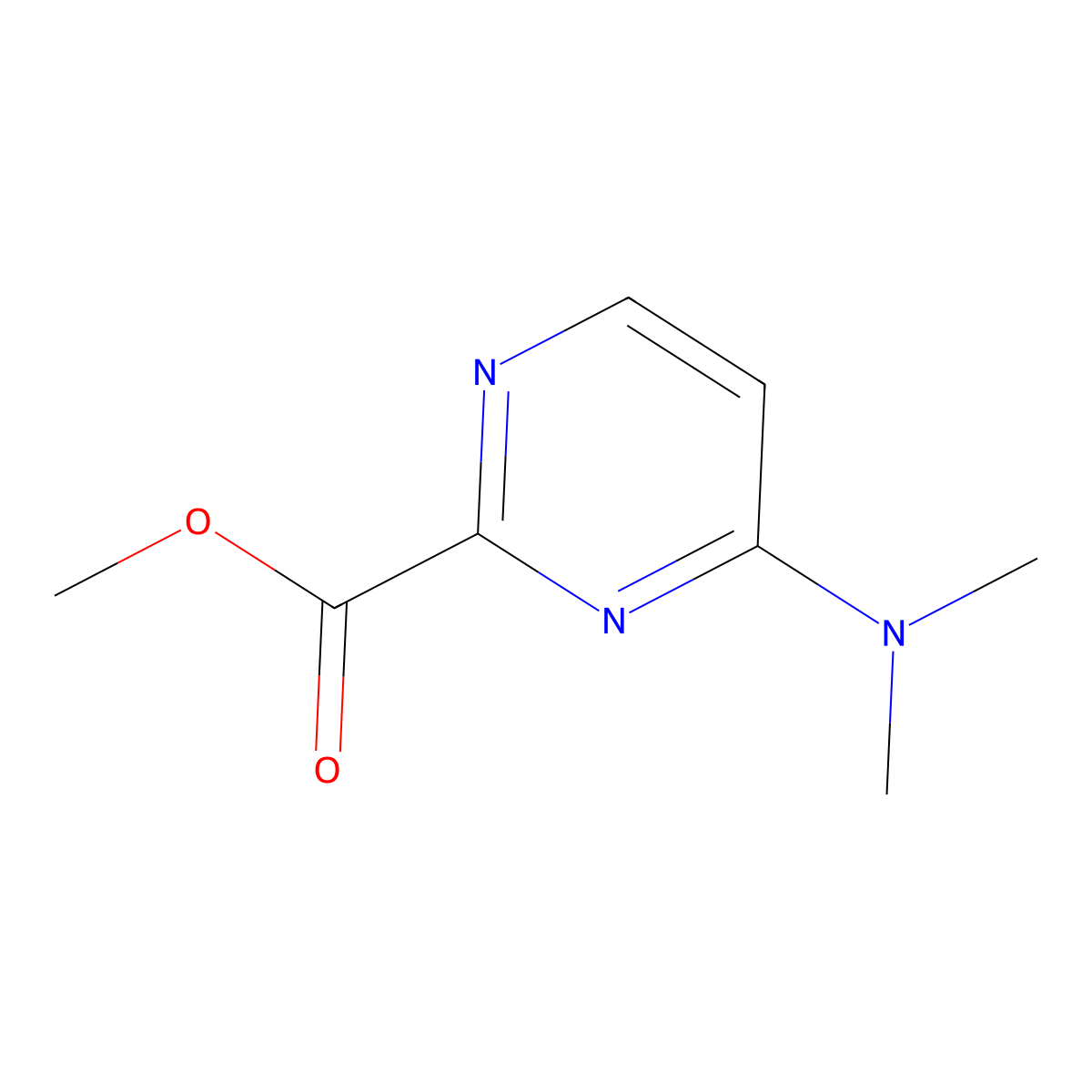 Methyl 4-(dimethylamino)pyrimidine-2-carboxylate molecular structure, CAS 500160-48-5