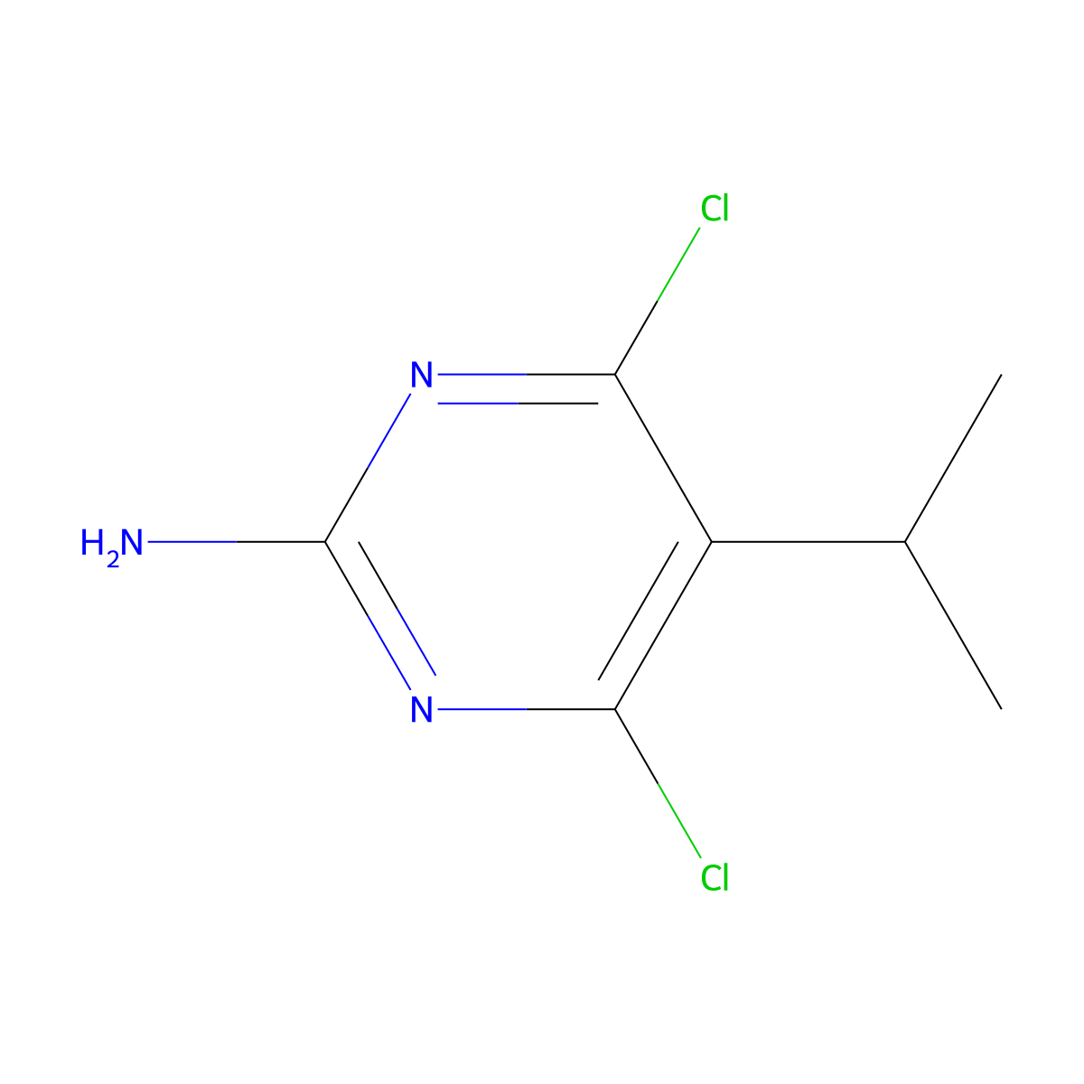 2-Amino-4,6-dichloro-5-isopropylpyrimidine molecular structure, CAS 500161-46-6