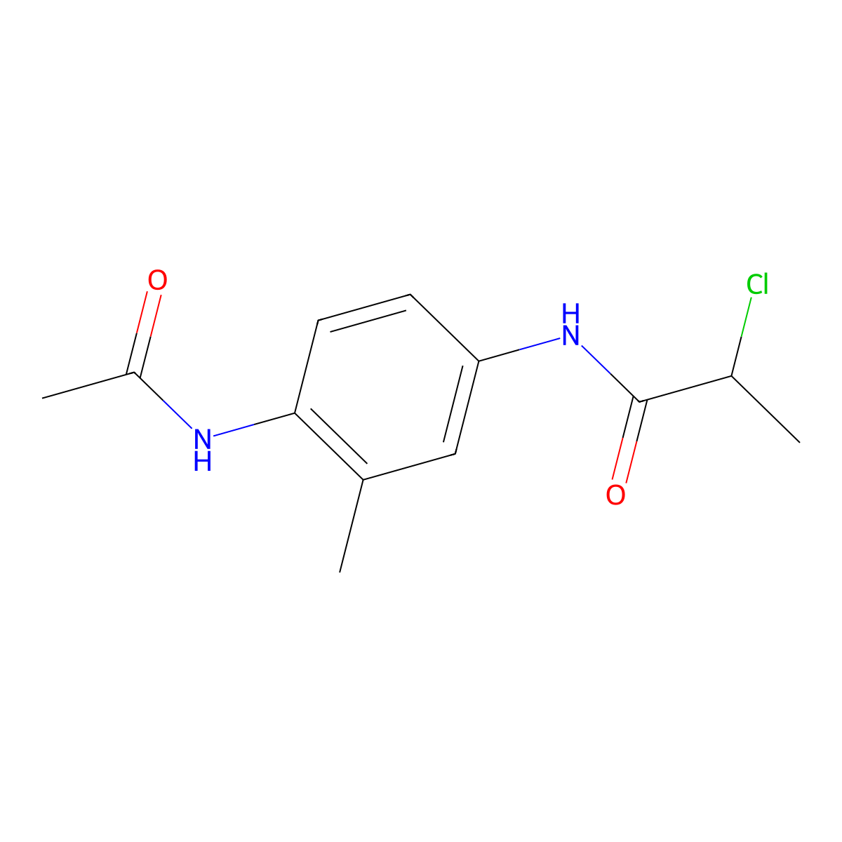 N-(4-acetamido-3-methylphenyl)-2-chloropropanamide molecular structure, CAS 500188-25-0