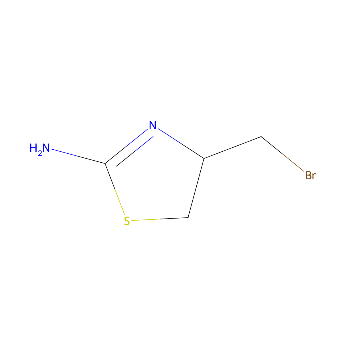 4-(Bromomethyl)-4,5-dihydrothiazol-2-amine molecular structure, CAS 500188-75-0