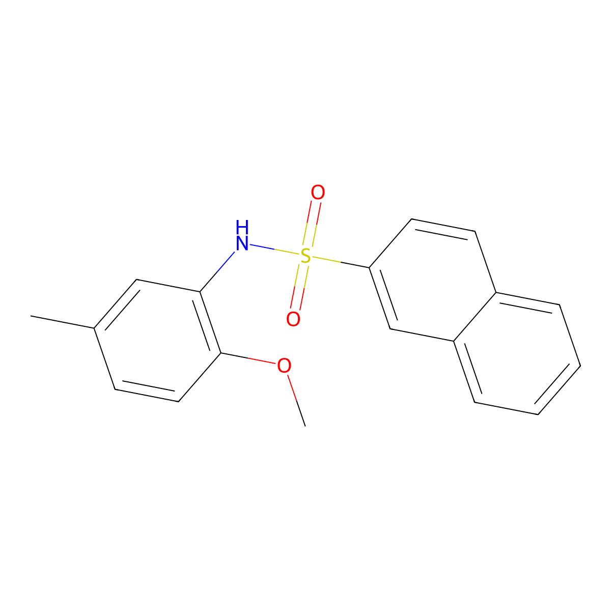 N-(2-methoxy-5-methylphenyl)naphthalene-2-sulfonamide molecular structure, CAS 500189-37-7