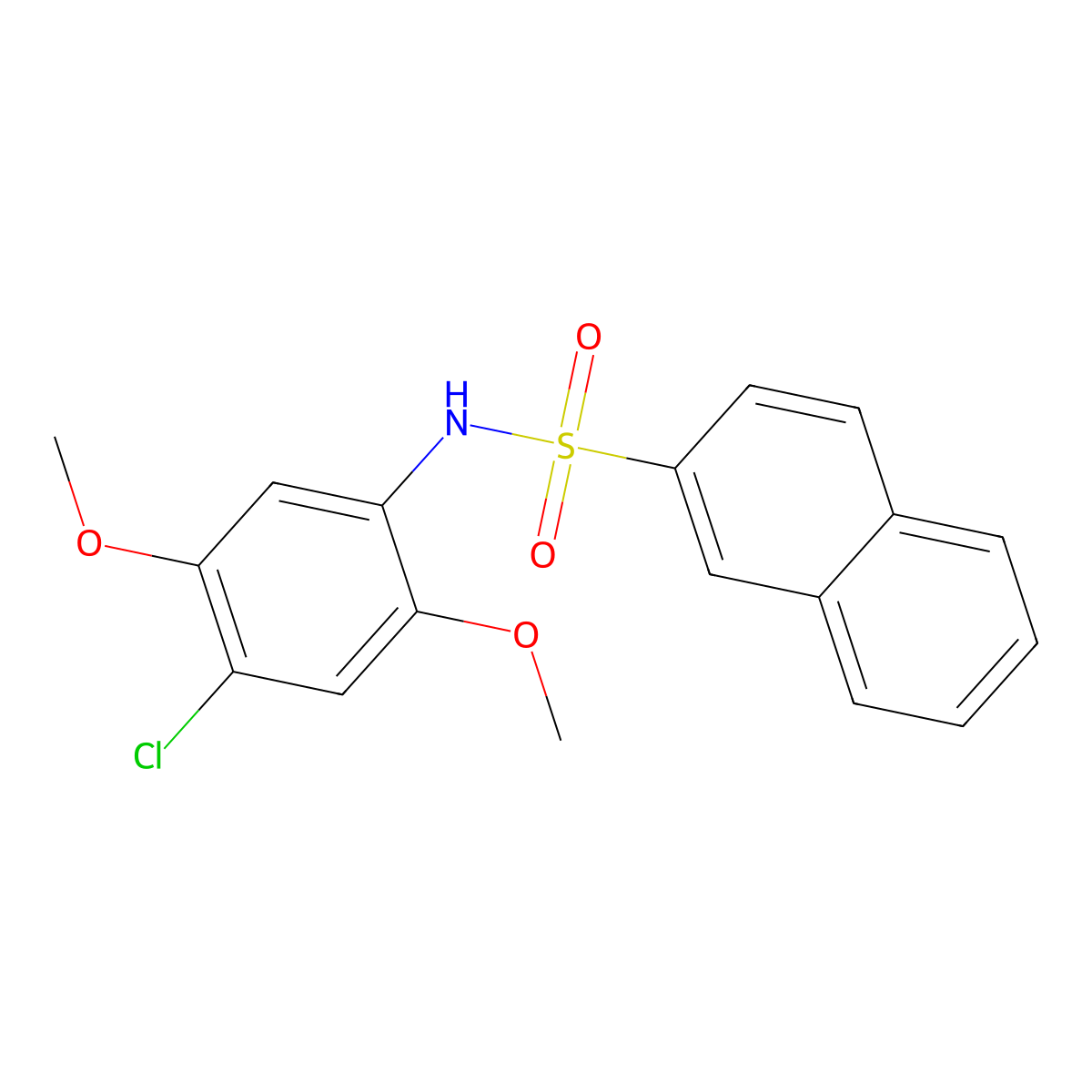 N-(4-chloro-2,5-dimethoxyphenyl)naphthalene-2-sulfonamide molecular structure, CAS 500189-38-8