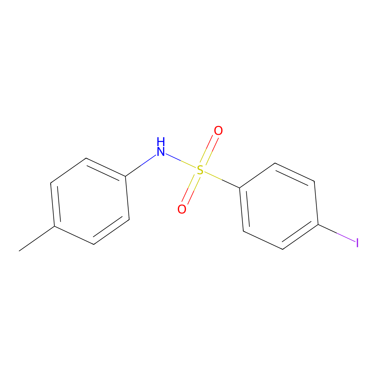 4-iodo-N-(4-methylphenyl)benzenesulfonamide molecular structure, CAS 500192-13-2