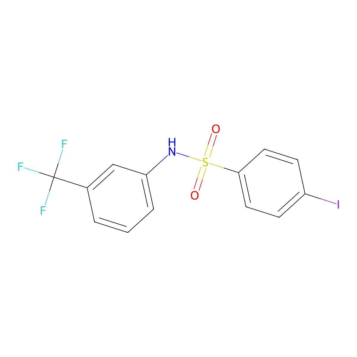 4-iodo-N-[3-(trifluoromethyl)phenyl]benzenesulfonamide molecular structure, CAS 500192-14-3