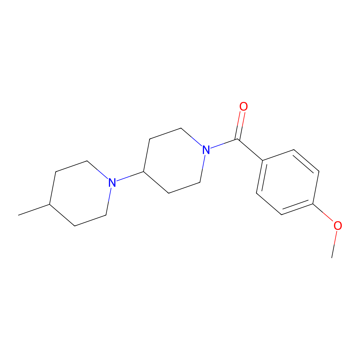 (4-Methoxyphenyl)-[4-(4-methylpiperidin-1-yl)piperidin-1-yl]methanone molecular structure, CAS 500194-97-8