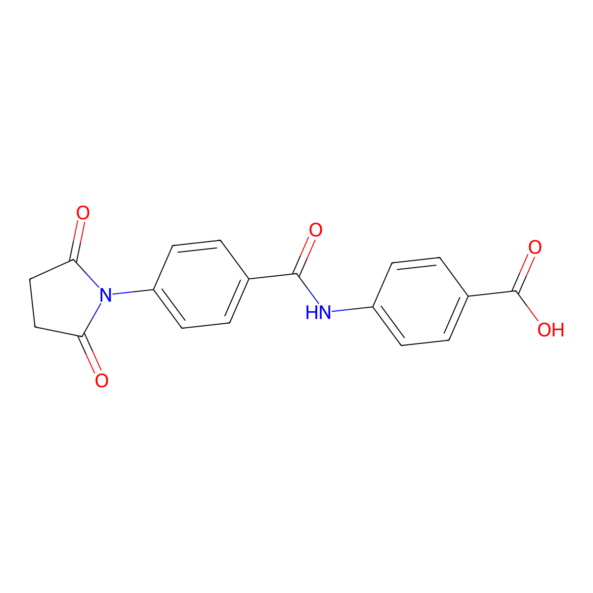 4-({[4-(2,5-Dioxopyrrolidin-1-yl)phenyl]carbonyl}amino)benzoic acid molecular structure, CAS 500195-14-2
