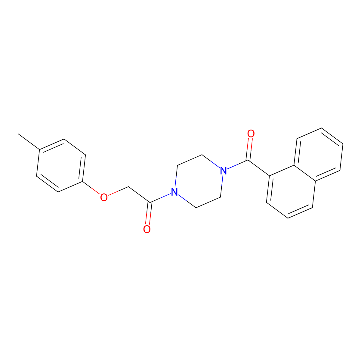 2-(4-Methylphenoxy)-1-[4-(naphthalene-1-carbonyl)piperazin-1-yl]ethanone molecular structure, CAS 500195-73-3