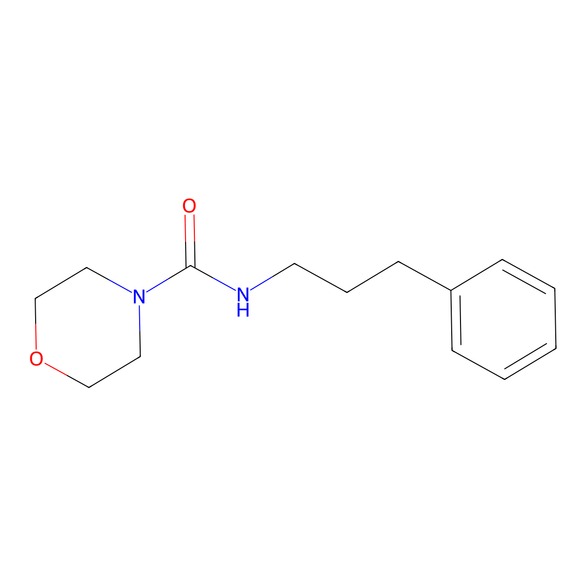 N-(3-phenylpropyl)morpholine-4-carboxamide molecular structure, CAS 500196-82-7
