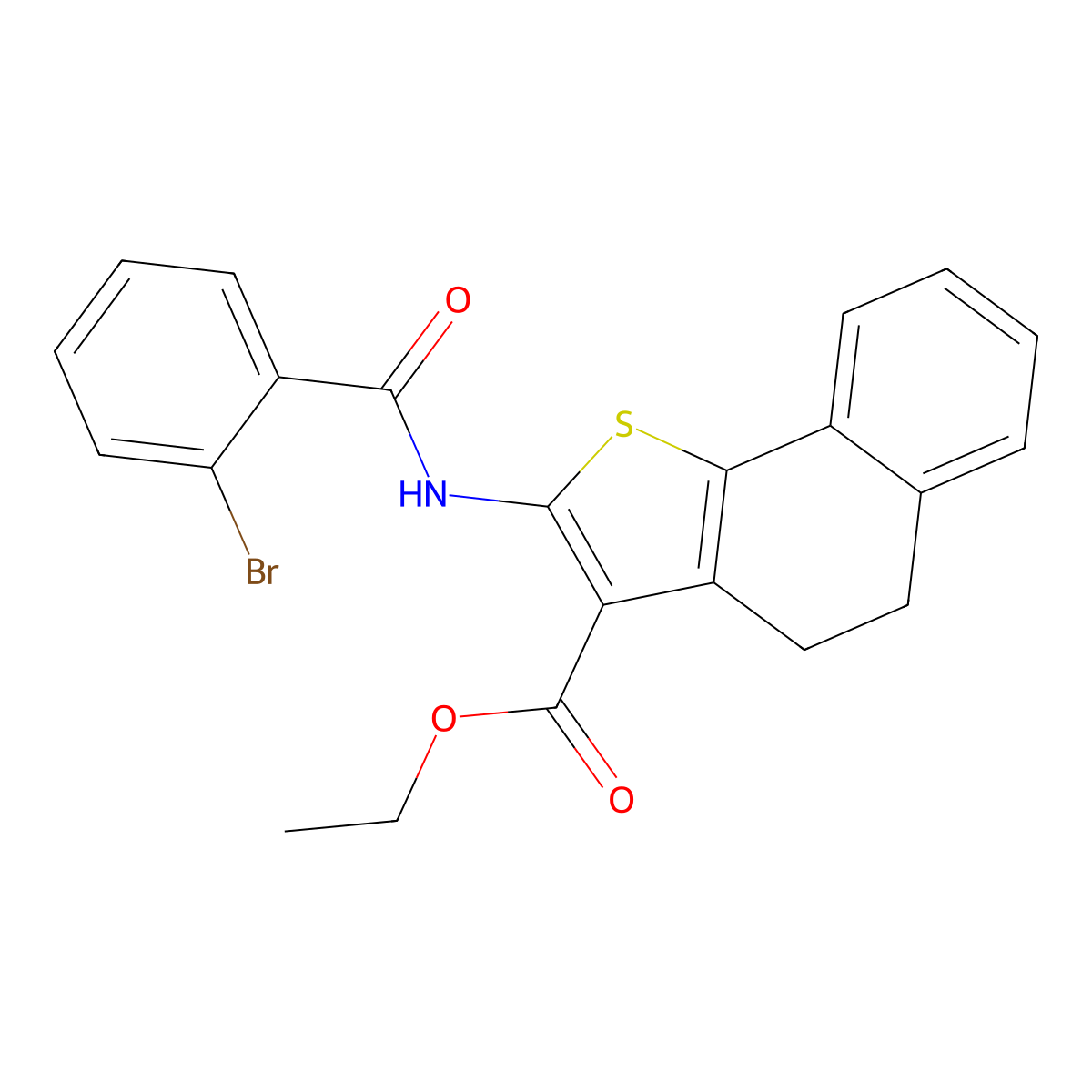 Ethyl 2-[(2-bromobenzoyl)amino]-4,5-dihydrobenzo[g][1]benzothiole-3-carboxylate molecular structure, CAS 500197-00-2