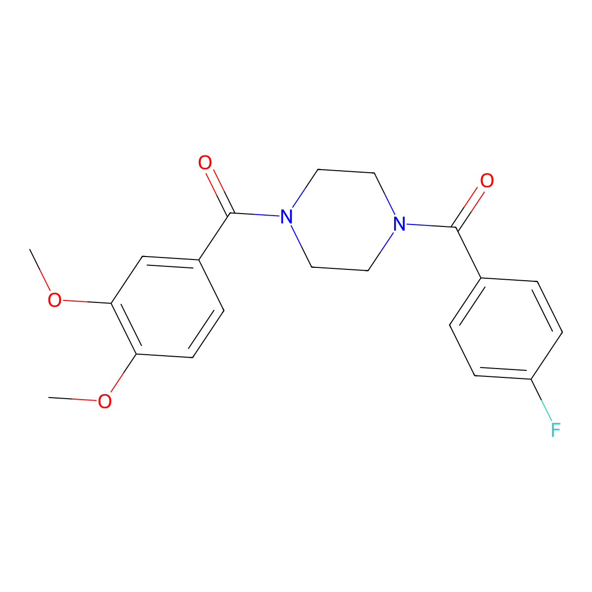[4-(3,4-Dimethoxybenzoyl)piperazin-1-yl]-(4-fluorophenyl)methanone molecular structure, CAS 500197-43-3