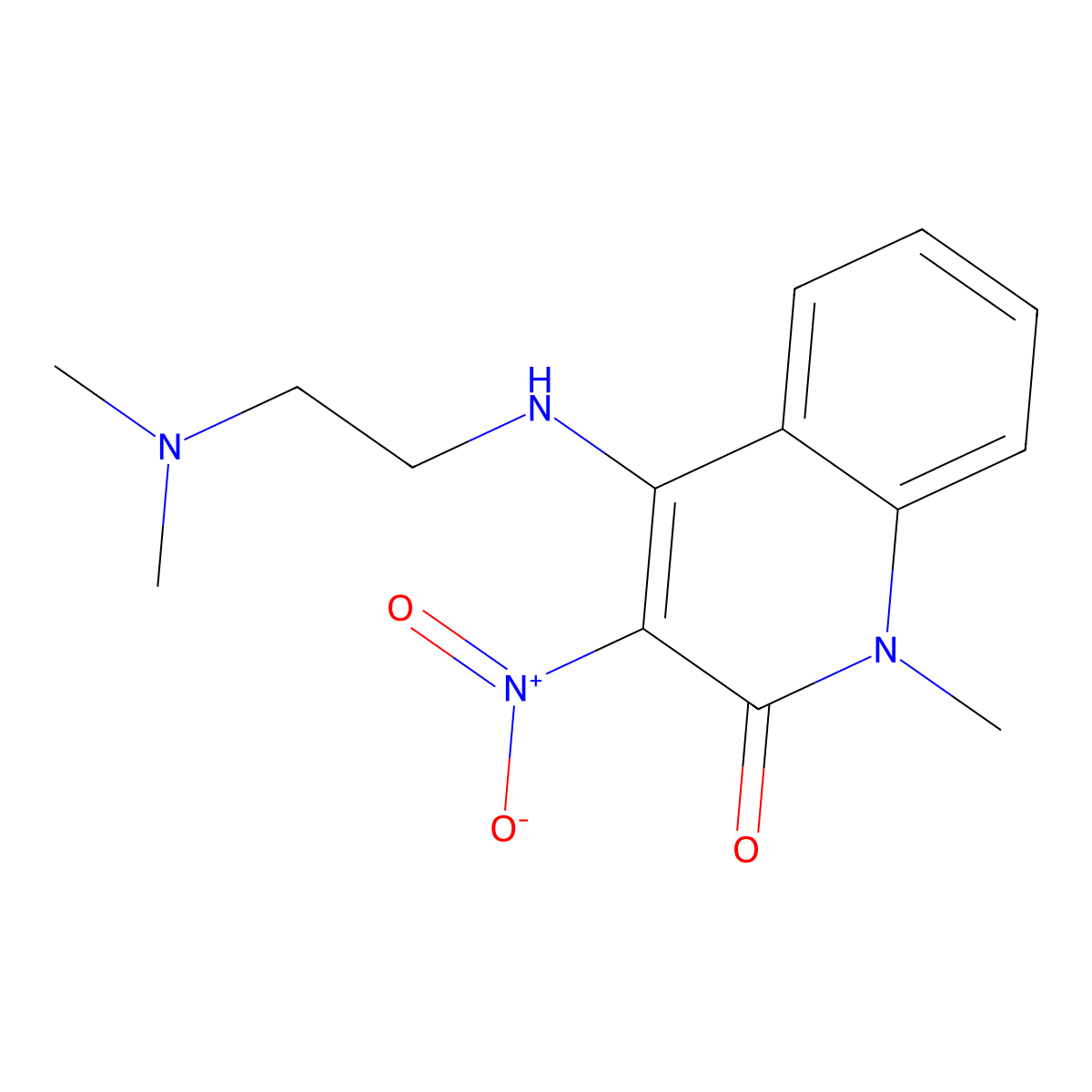 4-{[2-(dimethylamino)ethyl]amino}-1-methyl-3-nitroquinolin-2(1H)-one molecular structure, CAS 500198-45-8