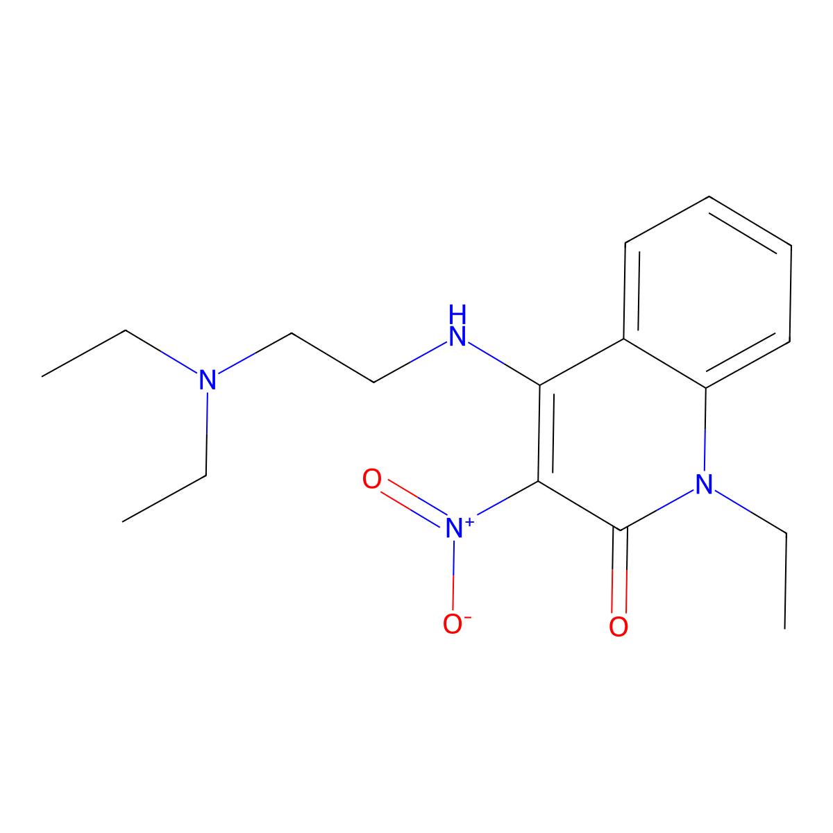 4-((2-(diethylamino)ethyl)amino)-1-ethyl-3-nitroquinolin-2(1H)-one molecular structure, CAS 500198-47-0