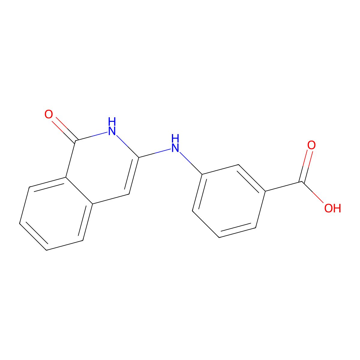 3-((1-Oxo-1,2-dihydroisoquinolin-3-yl)amino)benzoic acid molecular structure, CAS 500198-66-3