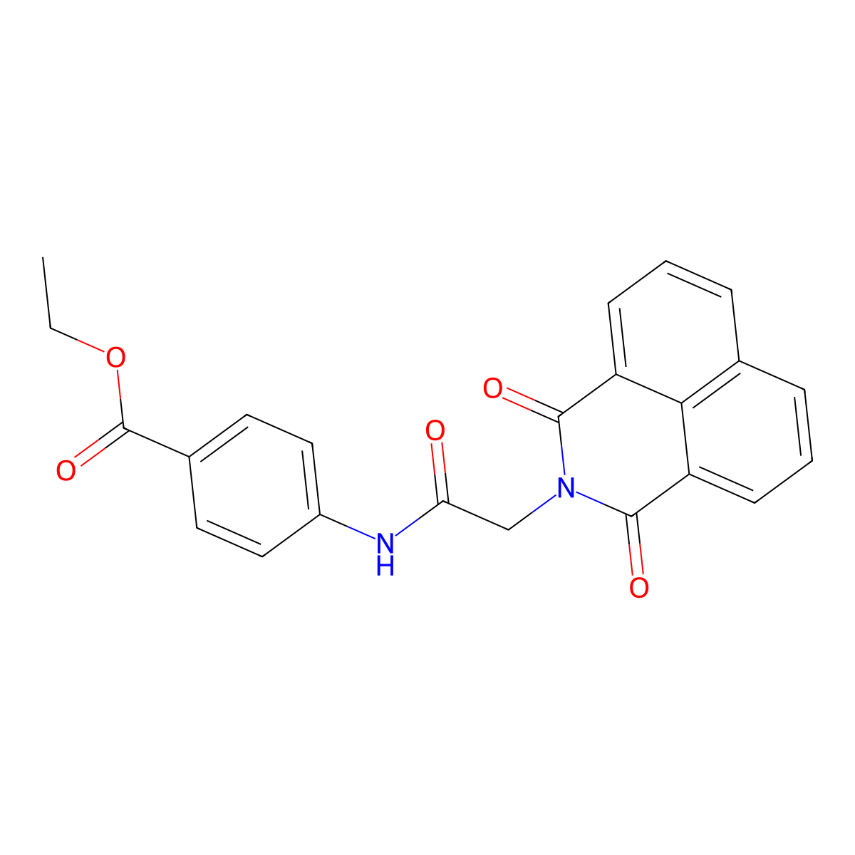 ethyl 4-(2-(1,3-dioxo-1H-benzo[de]isoquinolin-2(3H)-yl)acetamido)benzoate molecular structure, CAS 500198-87-8