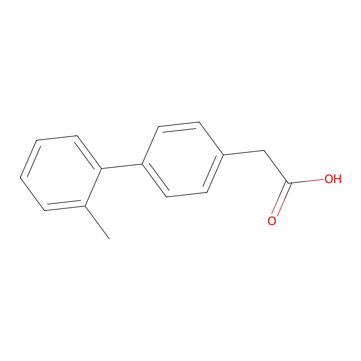 [4-(2-Methylphenyl)phenyl]acetic acid molecular structure, CAS 5002-01-7