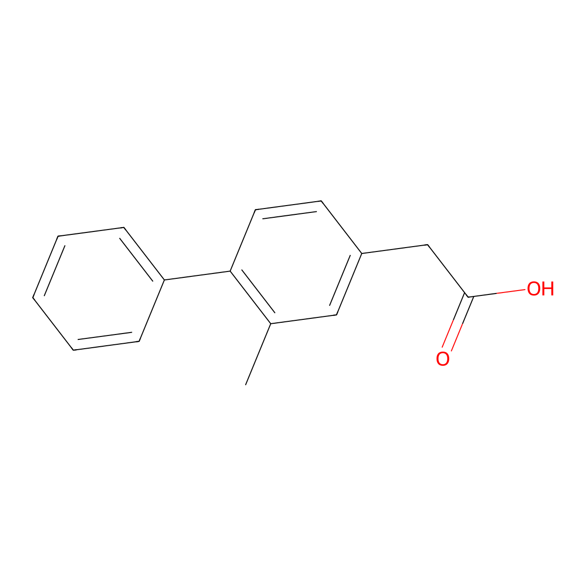 2-Methyl-biphenyl-4-acetic acid molecular structure, CAS 5002-04-0