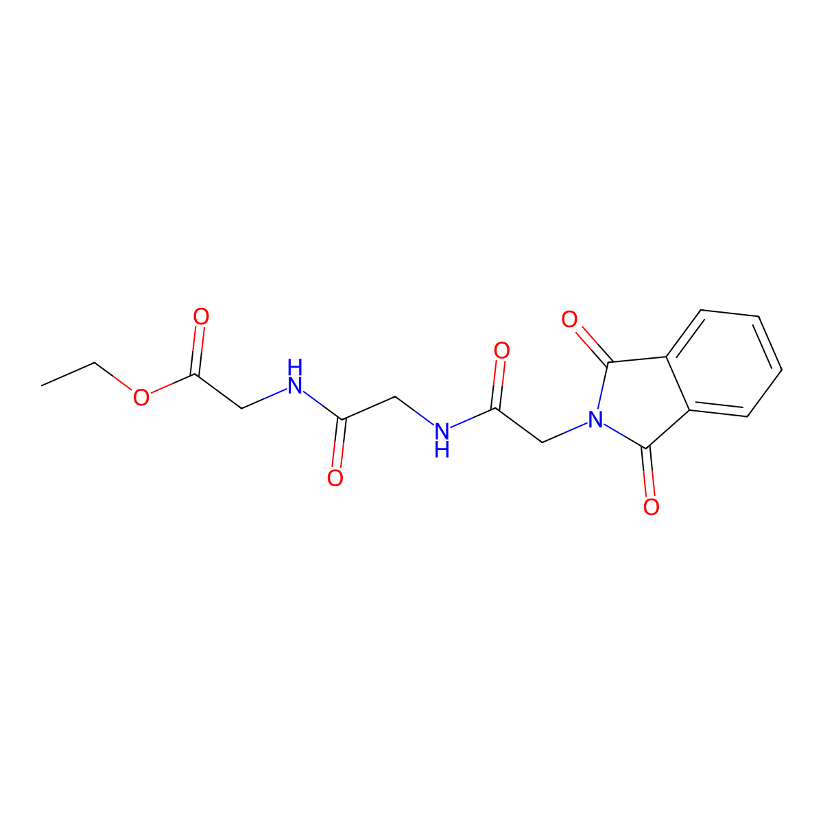 Ethyl 2-[[2-[[2-(1,3-dioxoisoindol-2-yl)acetyl]amino]acetyl]amino]acetate molecular structure, CAS 5002-74-4