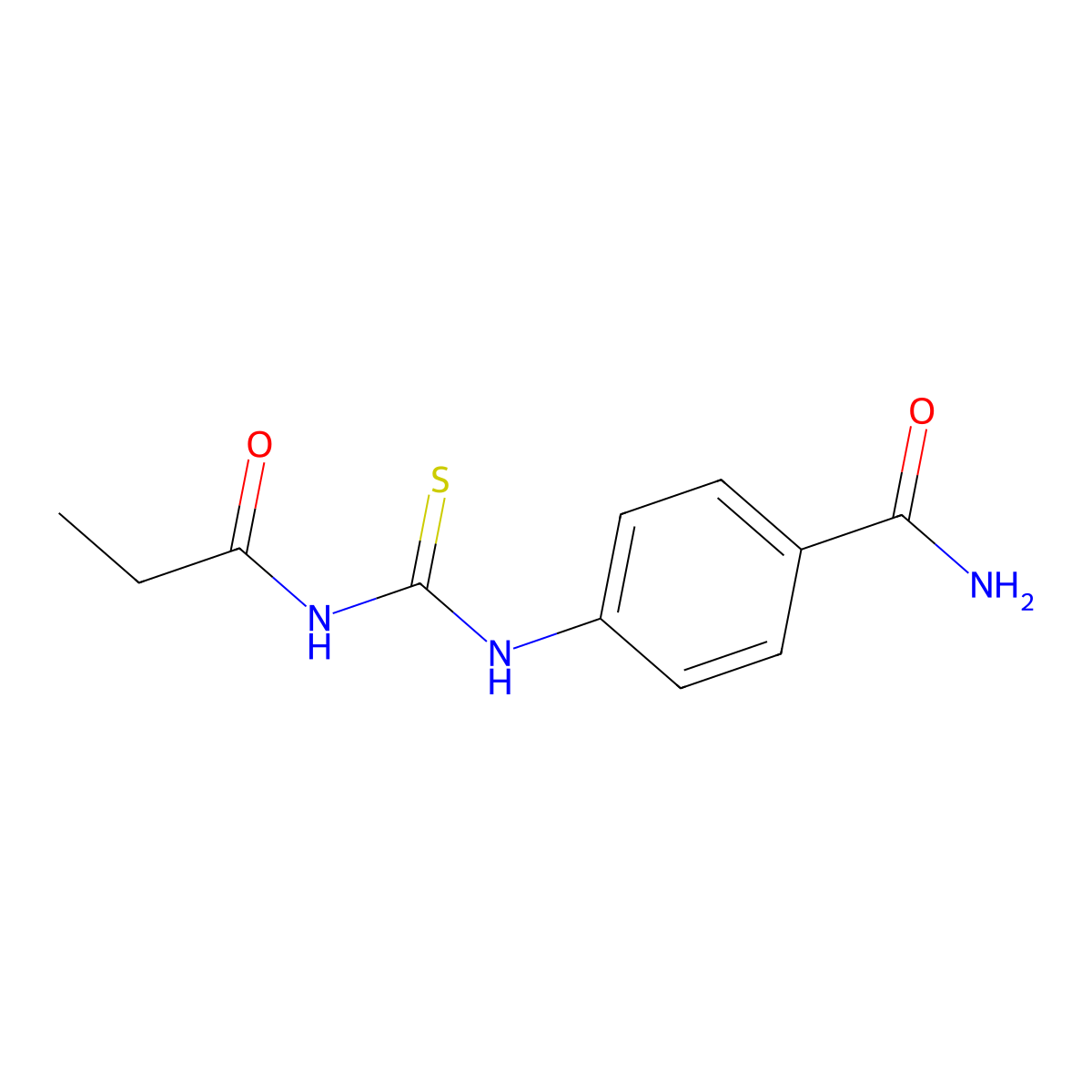 4-(Propanoylcarbamothioylamino)benzamide molecular structure, CAS 500201-27-4
