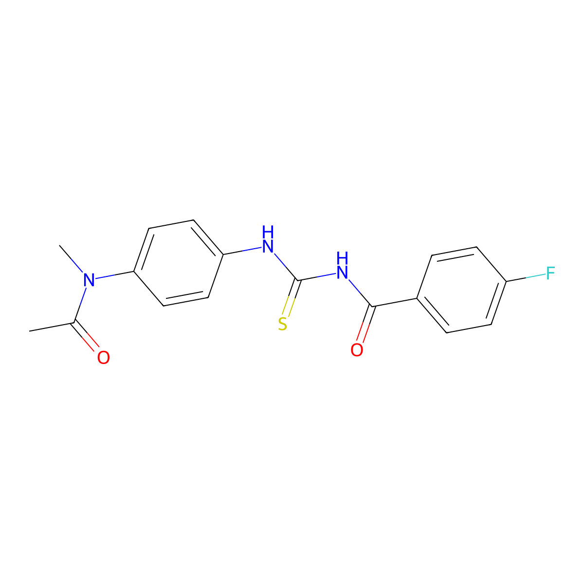 N-[[4-[acetyl(methyl)amino]phenyl]carbamothioyl]-4-fluorobenzamide molecular structure, CAS 500201-31-0