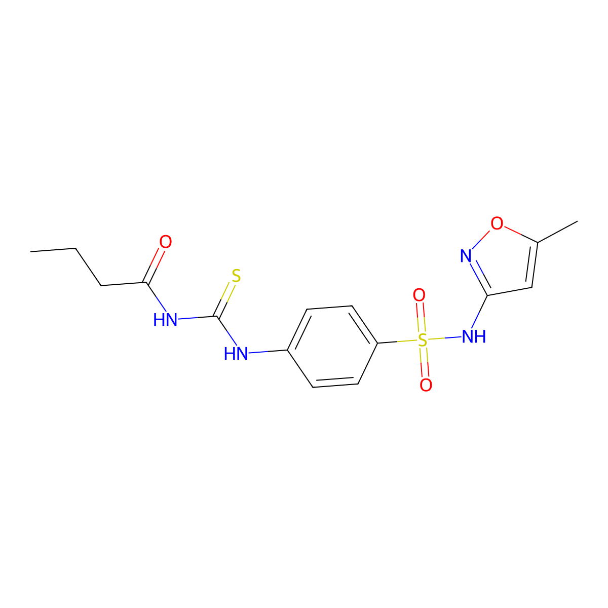 4-{[(butyrylamino)carbothioyl]amino}-N-(5-methyl-3-isoxazolyl)benzenesulfonamide molecular structure, CAS 500201-42-3