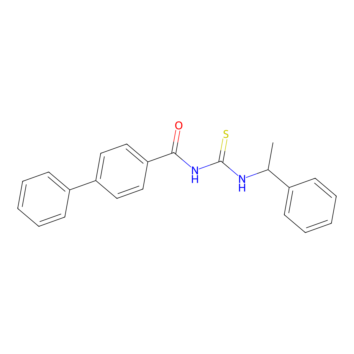 4-phenyl-N-(1-phenylethylcarbamothioyl)benzamide molecular structure, CAS 500201-49-0