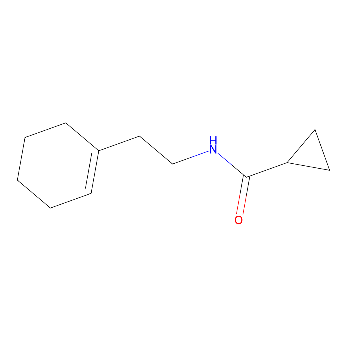 N-[2-(1-cyclohexen-1-yl)ethyl]cyclopropanecarboxamide molecular structure, CAS 500201-51-4
