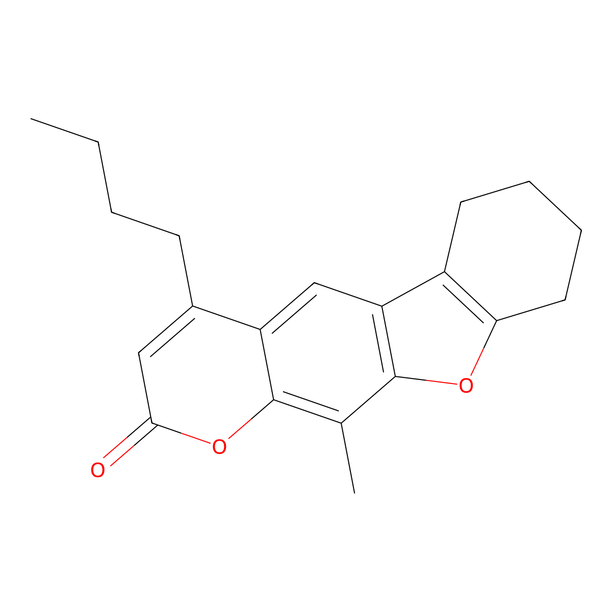 4-butyl-11-methyl-6,7,8,9-tetrahydro-2H-[1]benzofuro[3,2-g]chromen-2-one molecular structure, CAS 500203-55-4