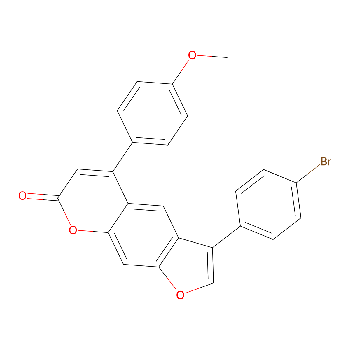 3-(4-bromophenyl)-5-(4-methoxyphenyl)-7H-furo[3,2-g]chromen-7-one molecular structure, CAS 500203-57-6