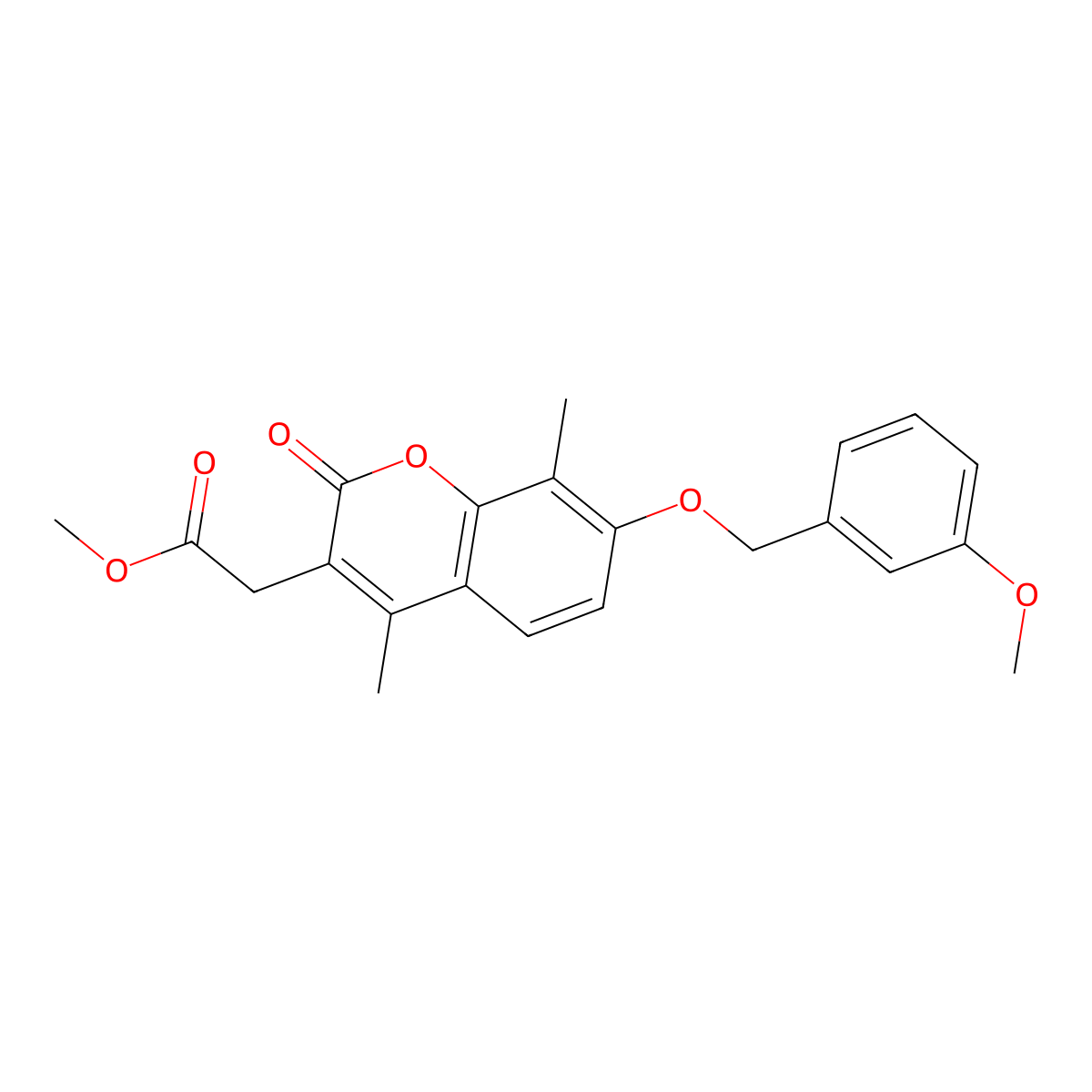 methyl {7-[(3-methoxybenzyl)oxy]-4,8-dimethyl-2-oxo-2H-chromen-3-yl}acetate molecular structure, CAS 500203-65-6