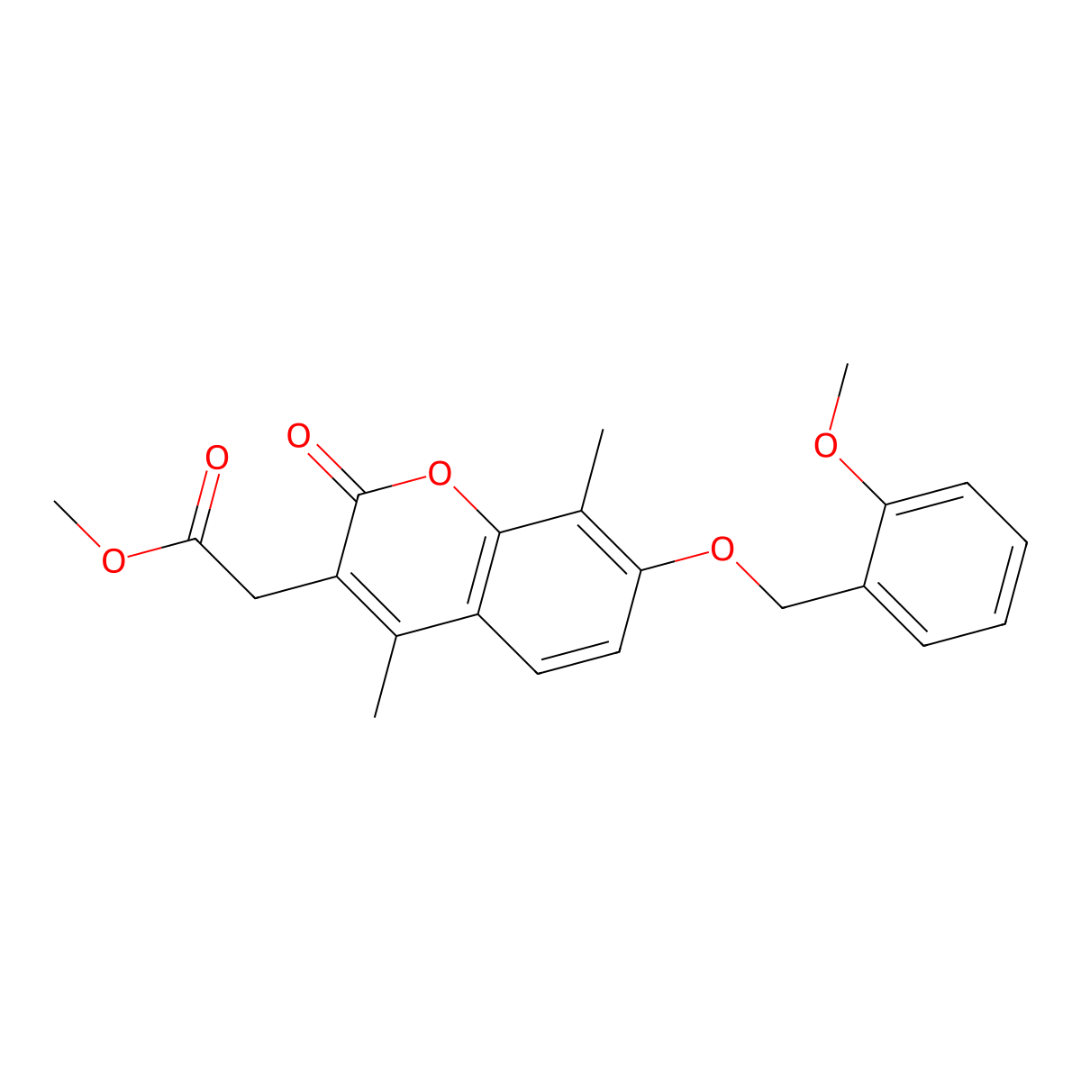 methyl {7-[(2-methoxybenzyl)oxy]-4,8-dimethyl-2-oxo-2H-chromen-3-yl}acetate molecular structure, CAS 500203-67-8