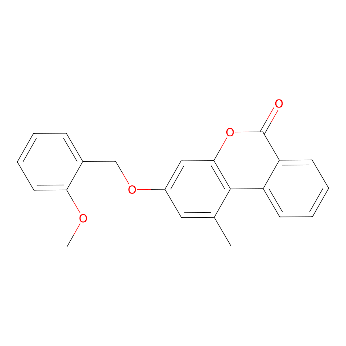 3-[(2-methoxybenzyl)oxy]-1-methyl-6H-benzo[c]chromen-6-one molecular structure, CAS 500203-76-9