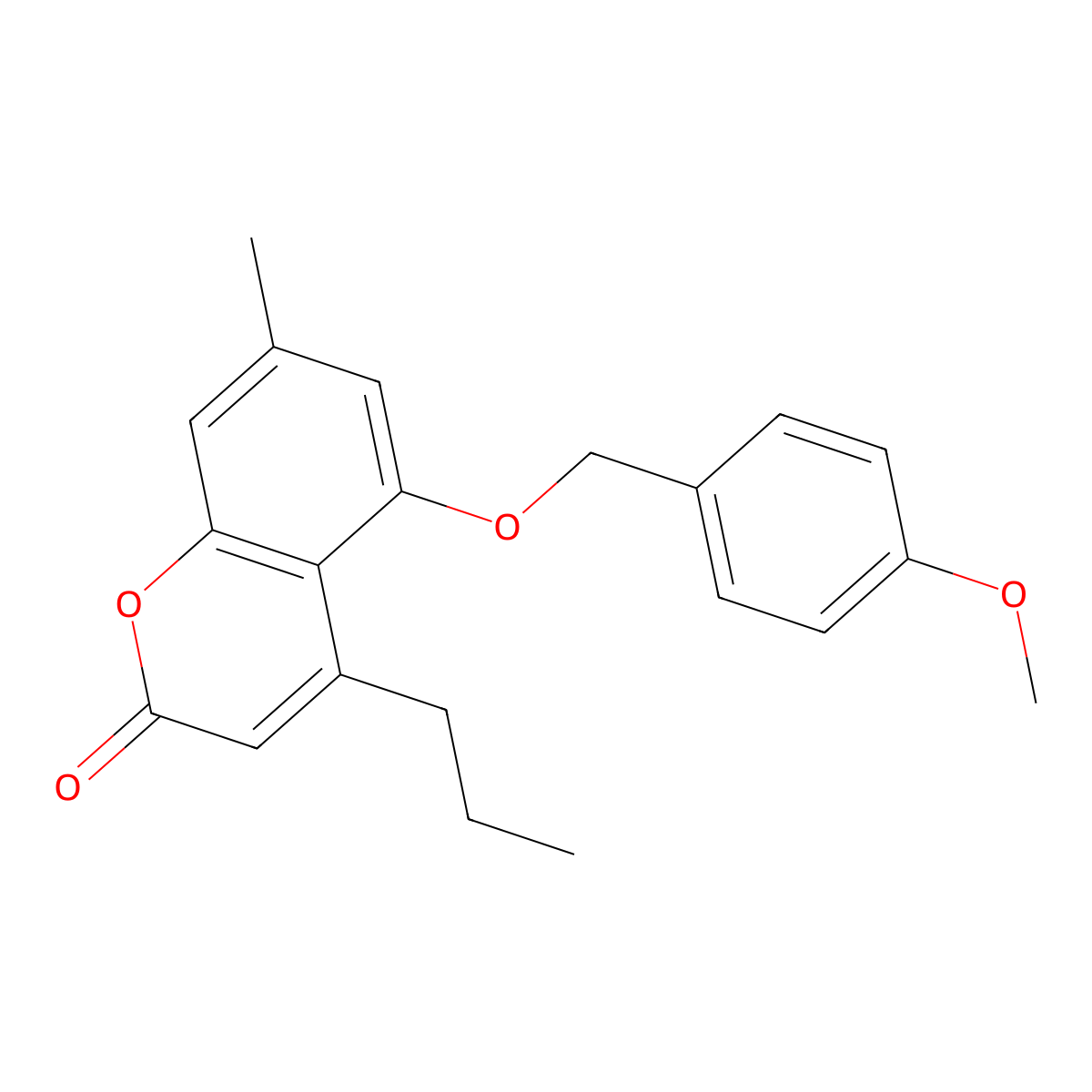 5-[(4-methoxybenzyl)oxy]-7-methyl-4-propyl-2H-chromen-2-one molecular structure, CAS 500203-78-1