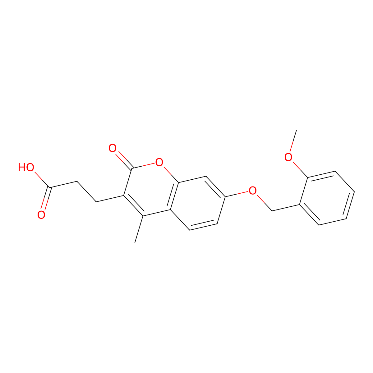 3-{7-[(2-methoxybenzyl)oxy]-4-methyl-2-oxo-2H-chromen-3-yl}propanoic acid molecular structure, CAS 500203-83-8