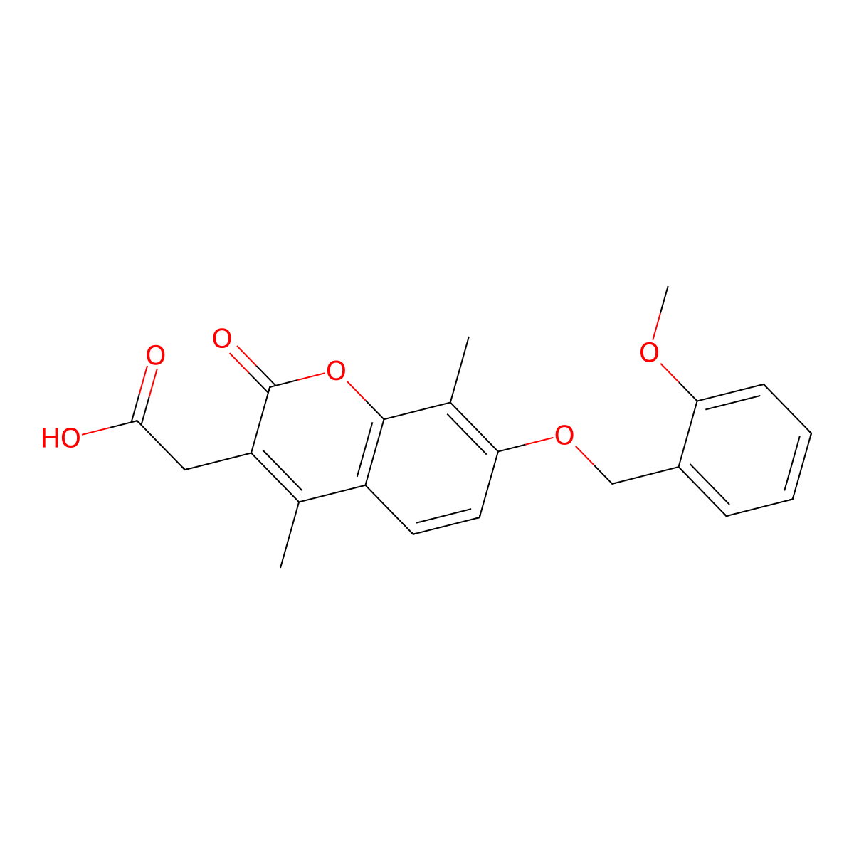 {7-[(2-methoxybenzyl)oxy]-4,8-dimethyl-2-oxo-2H-chromen-3-yl}acetic acid molecular structure, CAS 500203-86-1