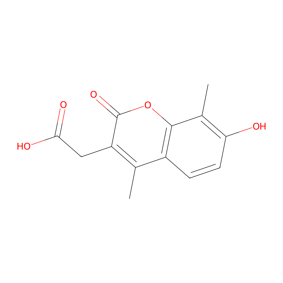 (7-hydroxy-4,8-dimethyl-2-oxo-2H-chromen-3-yl)acetic acid molecular structure, CAS 500203-88-3