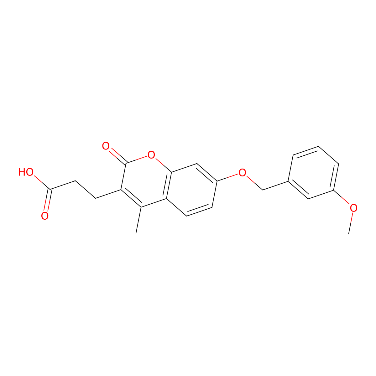 3-{7-[(3-methoxybenzyl)oxy]-4-methyl-2-oxo-2H-chromen-3-yl}propanoic acid molecular structure, CAS 500203-89-4
