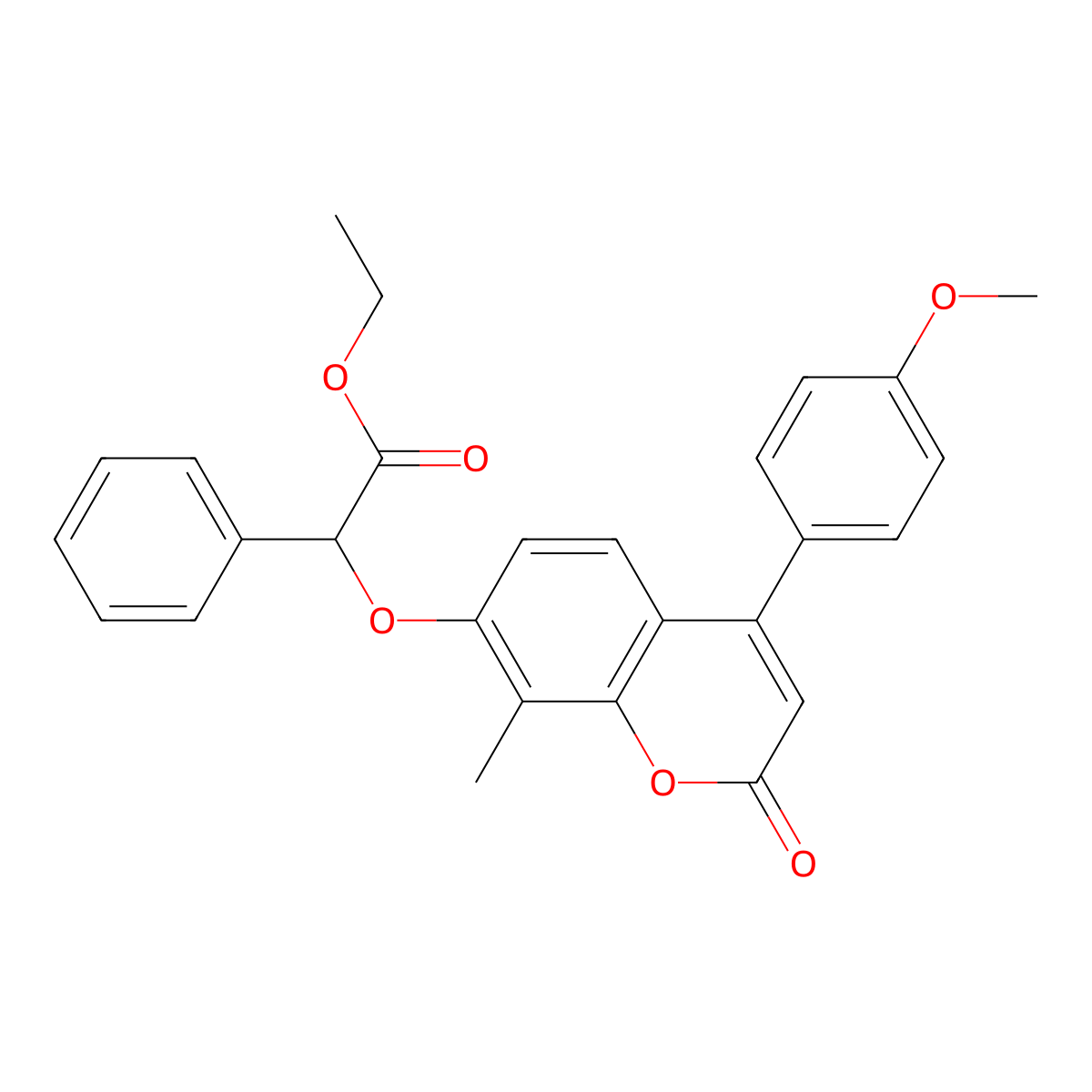 ethyl {[4-(4-methoxyphenyl)-8-methyl-2-oxo-2H-chromen-7-yl]oxy}(phenyl)acetate molecular structure, CAS 500203-90-7