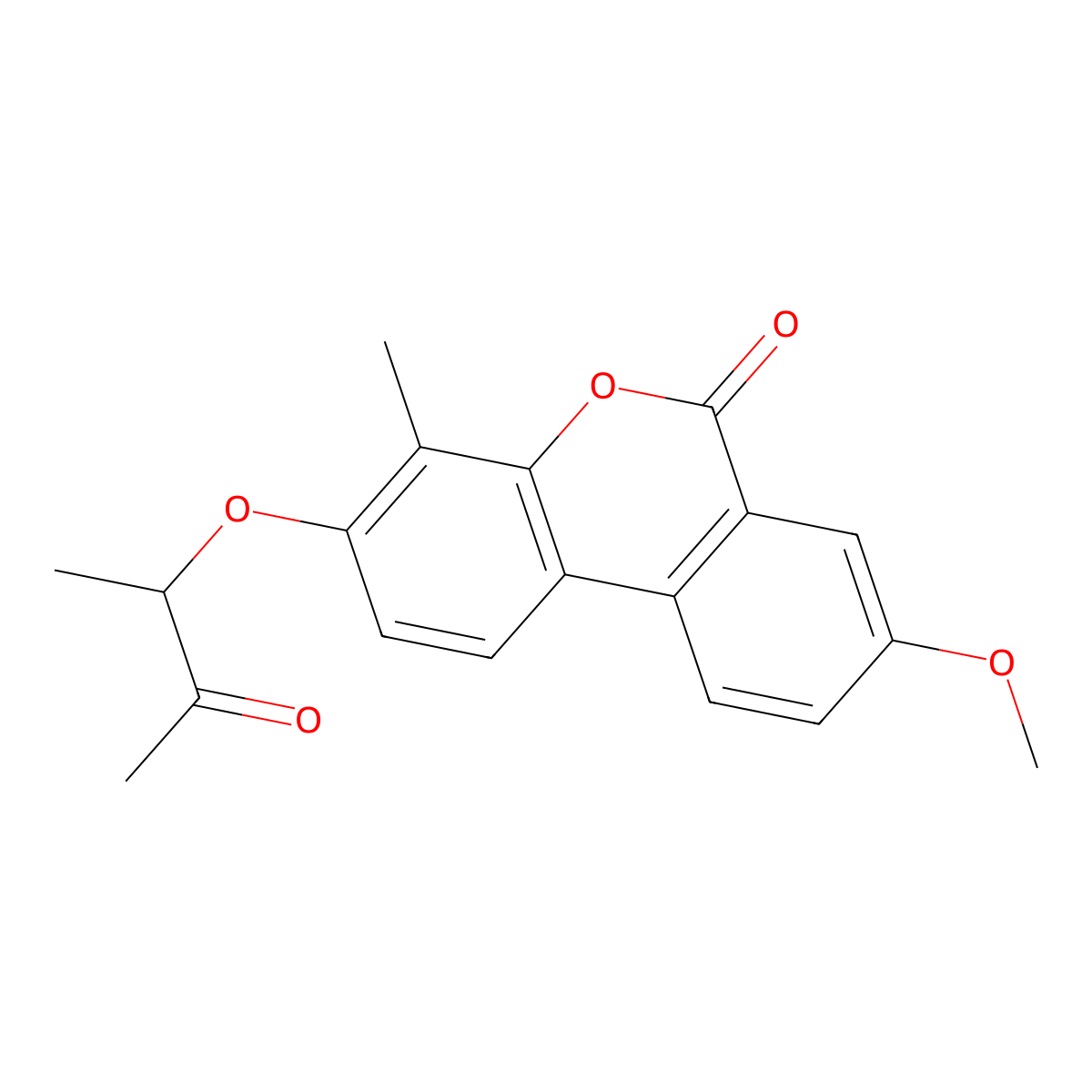 8-methoxy-4-methyl-3-(1-methyl-2-oxopropoxy)-6H-benzo[c]chromen-6-one molecular structure, CAS 500203-93-0