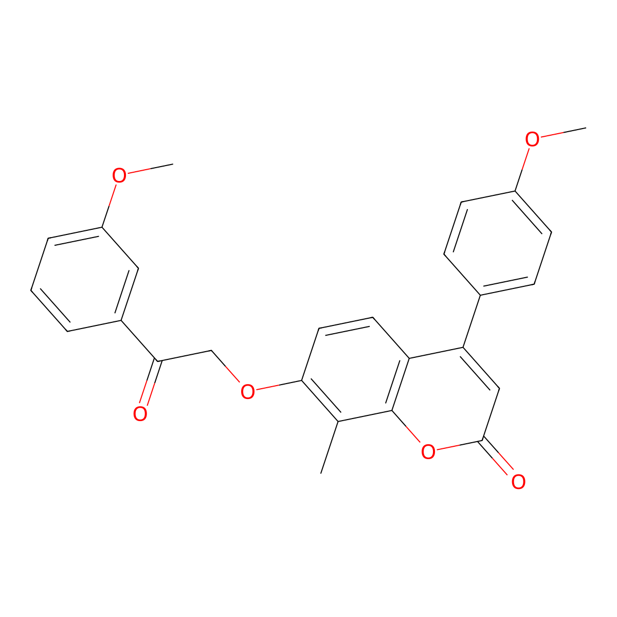 4-(4-methoxyphenyl)-7-[2-(3-methoxyphenyl)-2-oxoethoxy]-8-methyl-2H-chromen-2-one molecular structure, CAS 500203-99-6