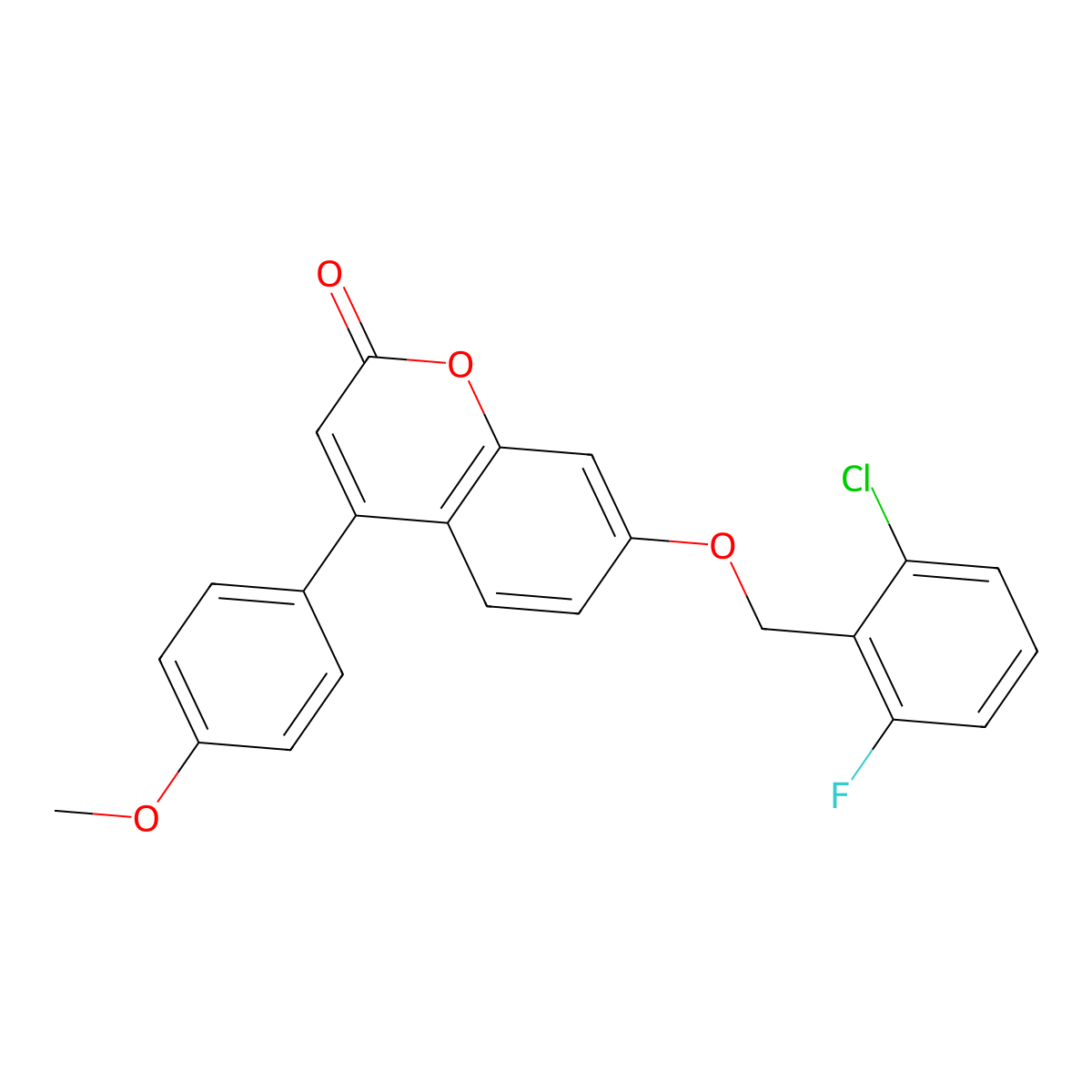 7-[(2-chloro-6-fluorobenzyl)oxy]-4-(4-methoxyphenyl)-2H-chromen-2-one molecular structure, CAS 500204-02-4