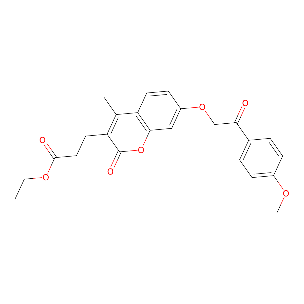 ethyl 3-{7-[2-(4-methoxyphenyl)-2-oxoethoxy]-4-methyl-2-oxo-2H-chromen-3-yl}propanoate molecular structure, CAS 500204-11-5