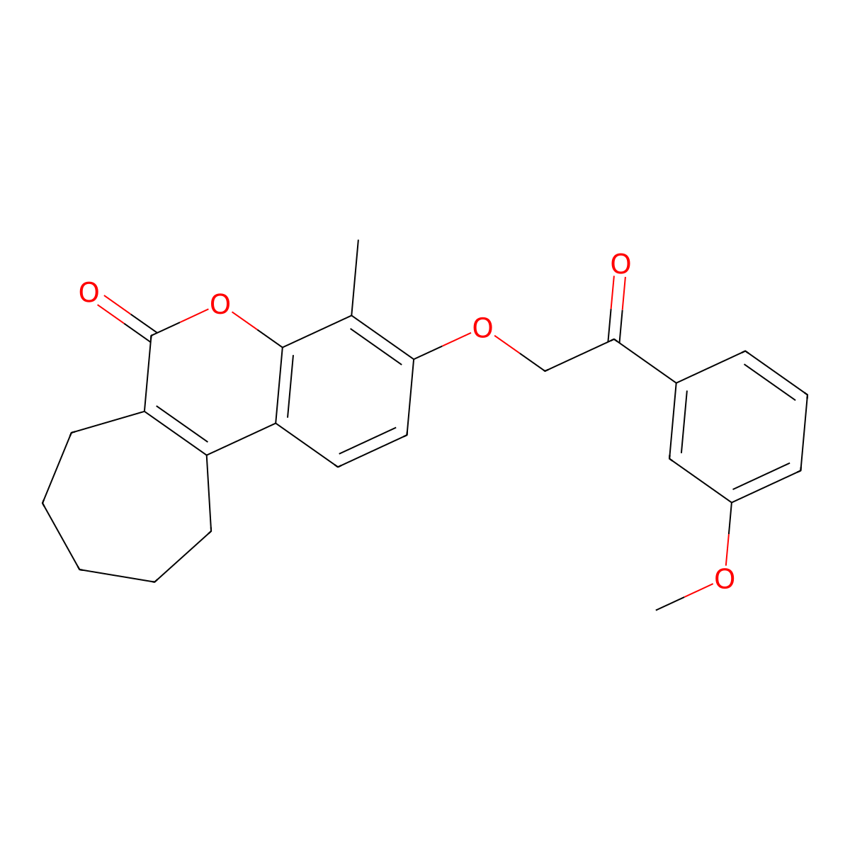 3-[2-(3-methoxyphenyl)-2-oxoethoxy]-4-methyl-8,9,10,11-tetrahydrocyclohepta[c]chromen-6(7H)-one molecular structure, CAS 500204-19-3