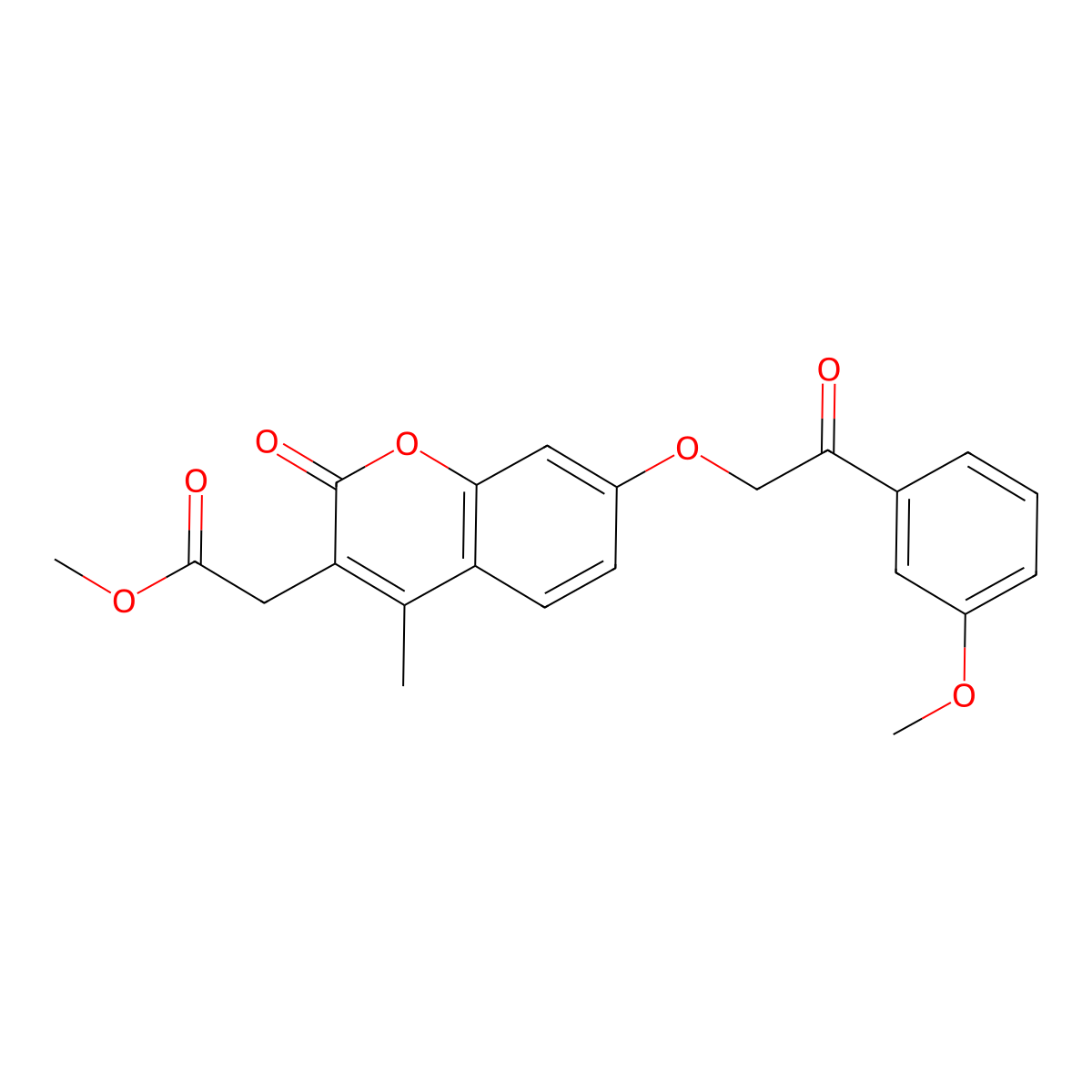 methyl {7-[2-(3-methoxyphenyl)-2-oxoethoxy]-4-methyl-2-oxo-2H-chromen-3-yl}acetate molecular structure, CAS 500204-20-6