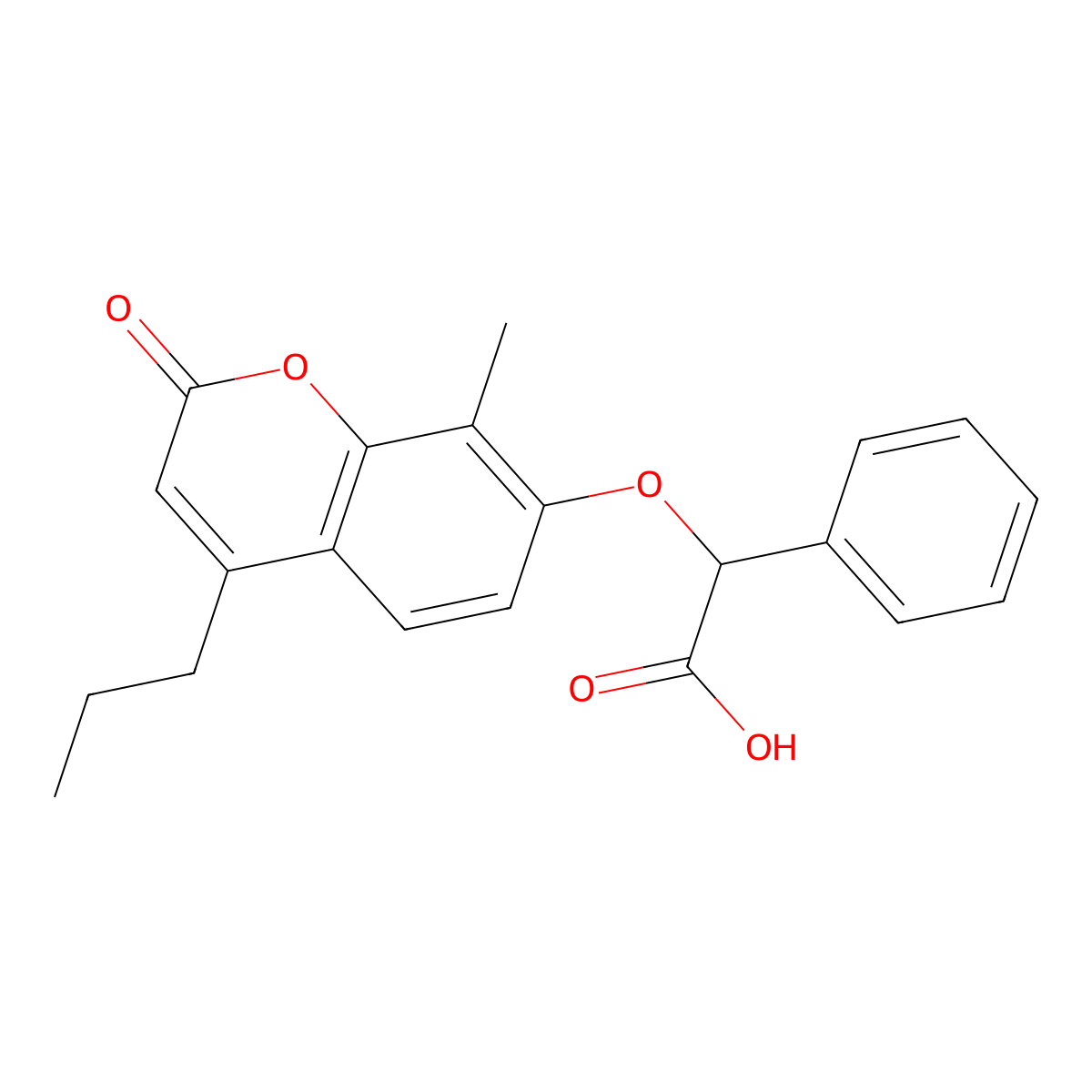 [(8-methyl-2-oxo-4-propyl-2H-chromen-7-yl)oxy](phenyl)acetic acid molecular structure, CAS 500204-26-2
