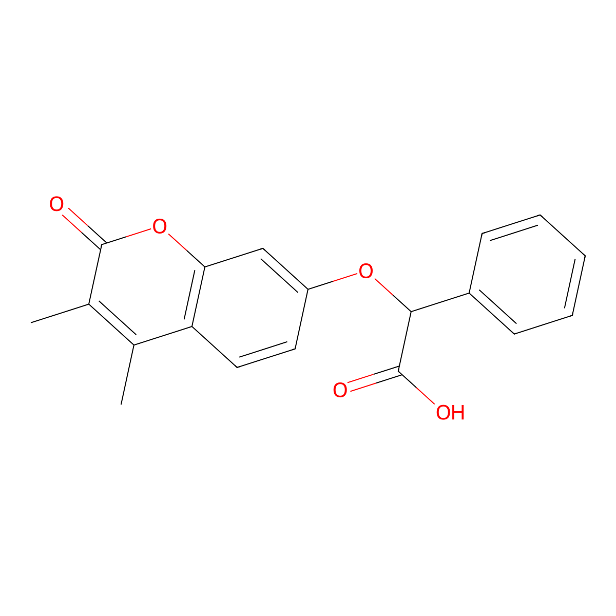 [(3,4-dimethyl-2-oxo-2H-chromen-7-yl)oxy](phenyl)acetic acid molecular structure, CAS 500204-28-4