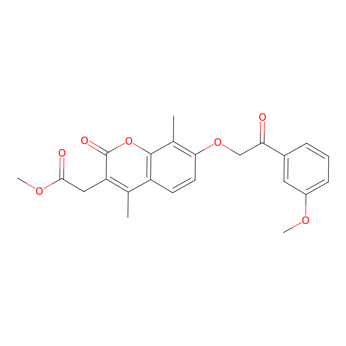 methyl {7-[2-(3-methoxyphenyl)-2-oxoethoxy]-4,8-dimethyl-2-oxo-2H-chromen-3-yl}acetate molecular structure, CAS 500204-29-5